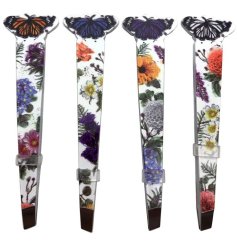 Colourful tweezers with floral design.