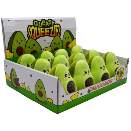 Queasy Squeezies Avocado Plush Squeezy Toy,  10cm