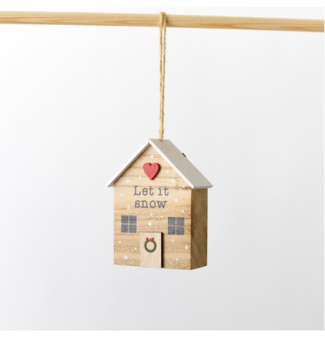 Wooden 'Let It Snow' House Hanger