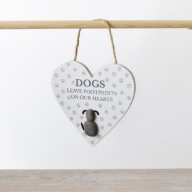 Decorate your home with our rustic wooden plaque featuring a heart design, perfect for your furry best friend 