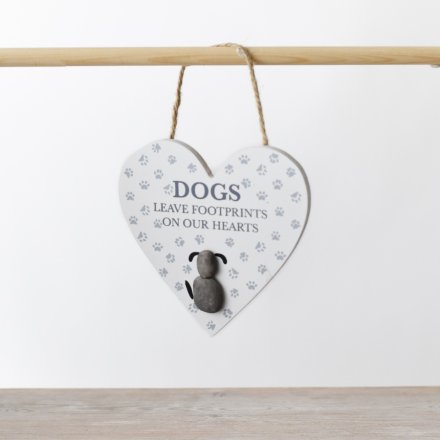  Pebble Hanger: Dogs' Paw Prints in Our Hearts