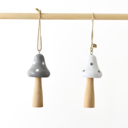 2/a Grey and White Mushroom Hangers