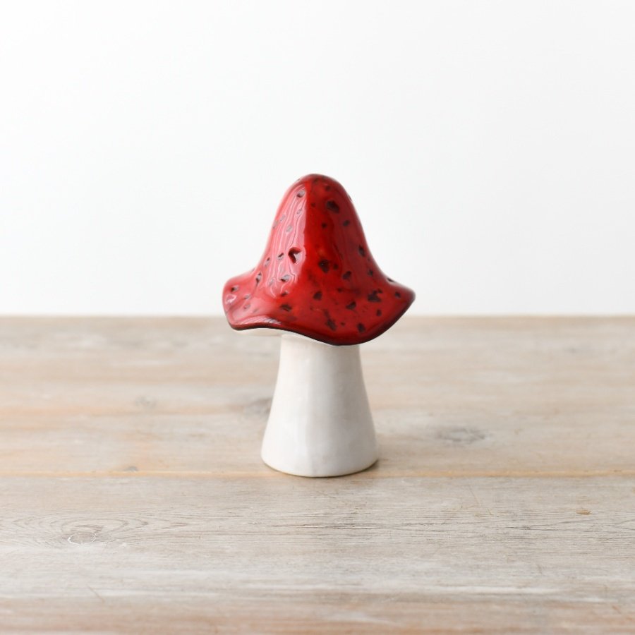 Red Glazed Mushroom, 13.5cm