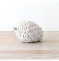 A stunning reactive glazed pinecone ornament.