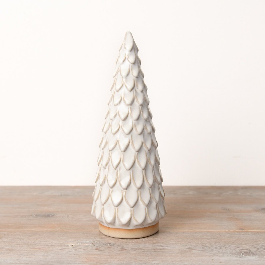 A sophisticated ceramic tree showcasing scalloped edges and a naturally reactive glaze finish