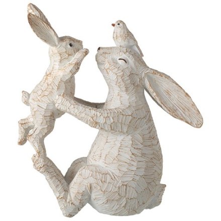 Mother & Baby Rabbit Decoration 21cm