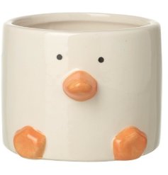 A super adorable duck planter with 3d beak and feet details.