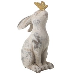 Bring home the Stone Rabbit with gold Butterfly on nose and add a touch of enchantment to your surroundings.