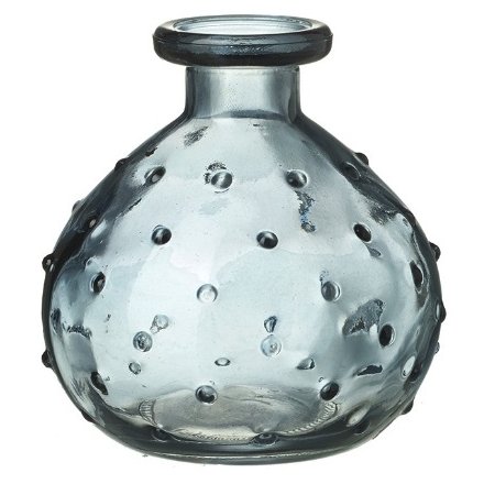 Small Glass Mottled Bottle Vase, 9cm