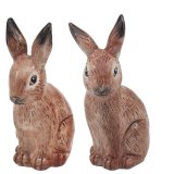 An adorable salt and pepper set made up of two hares.