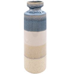 Add a touch of ocean-inspired elegance to your home with our Textured Blue and Cream Ocean Vase measuring 31.5 cm high