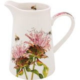 A floral designed ceramic jug.
