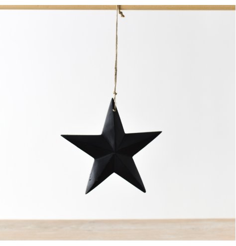 A stylish hanging ornament crafted from wood in the shape of a star