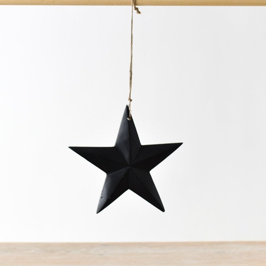 Wooden Star Hanger in Matt Black