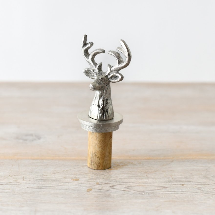 Chrome Reindeer Bottle Topper, 11cm