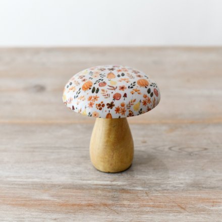 A captivating mushroom crafted from mango wood