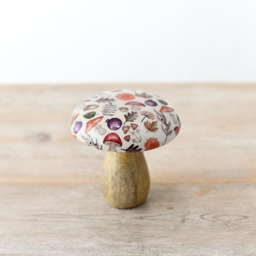 Autumnal Wooden Mushroom, 10cm