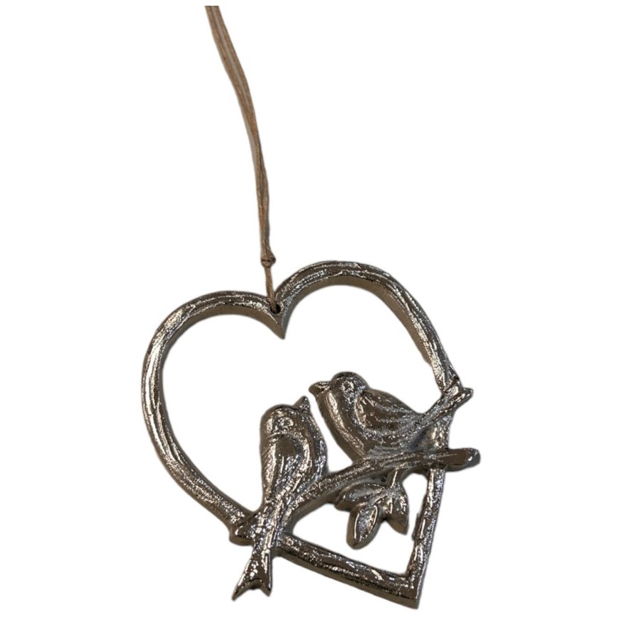 Heart & Birds Metal Hanger