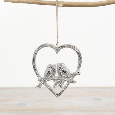 Heart Metal Hanger w/ Birds