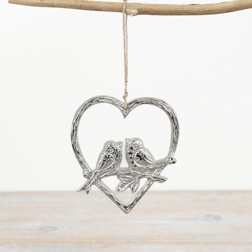 Heart & Birds Metal Hanger