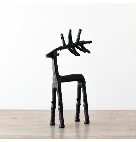 Metal Black Reindeer Ornament 