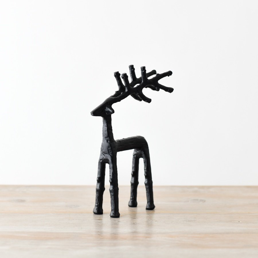 Black Metal Reindeer Ornament 28cm