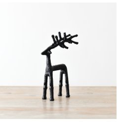 Metal Black Reindeer 28cm