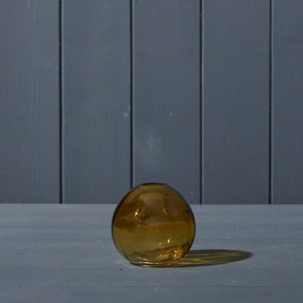 Yellow Globe Glass Vase 8cm