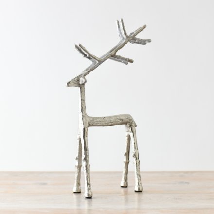 Silver Aluminium Reindeer 28cm