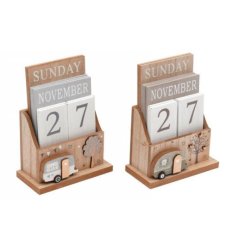 2 assorted wooden caravan calendars with daily changeable blocks. 