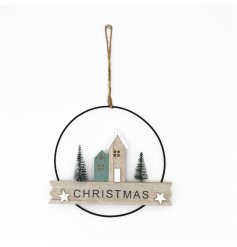 Round Christmas Hanging Sign Deco