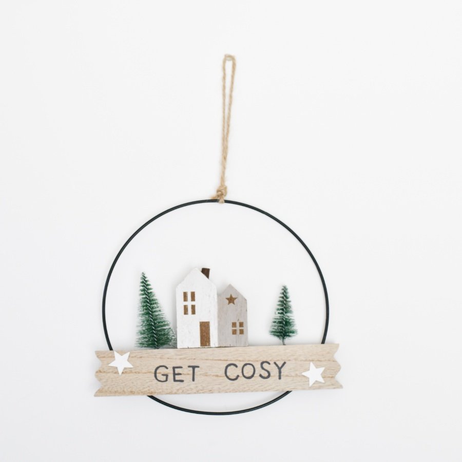 Metal Hanger Get Cosy Christmas Sign Hanger