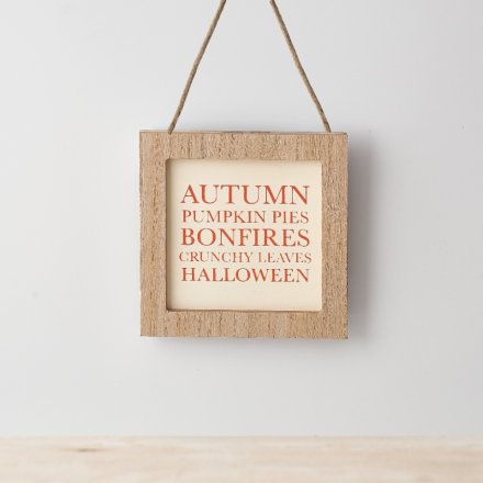 Autumn/ Halloween Framed Hanging Sign