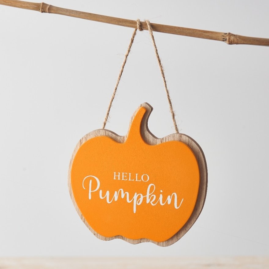 Orange Hello Pumpkin Hanger, 11cm