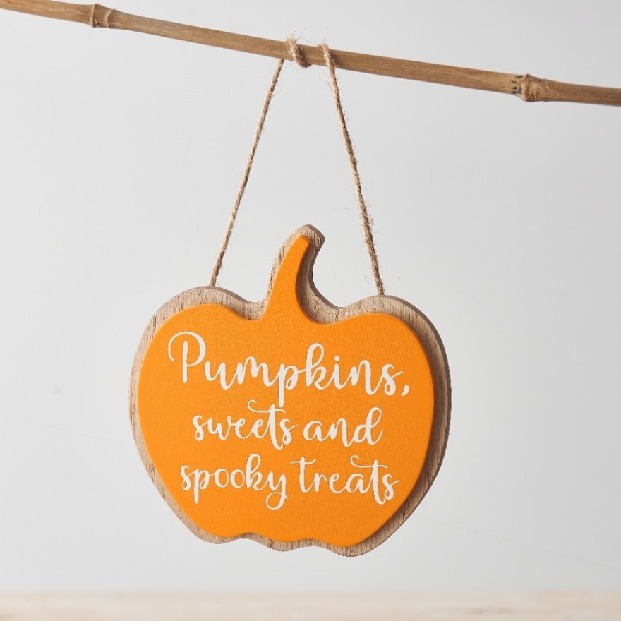 Orange Spooky Treats Sign, 11cm