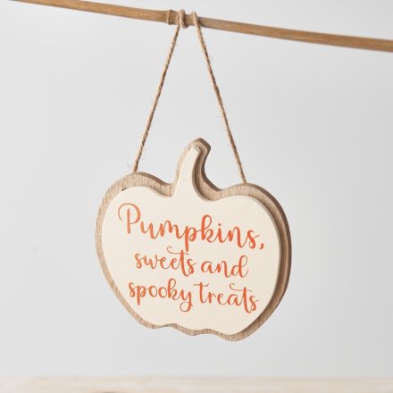 Pumpkins Treats Hanging Sign, 