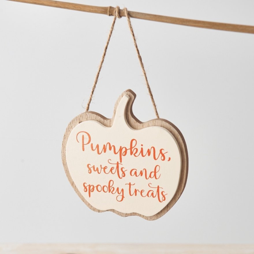 Spooky Treats Pumpkin Sign, 11cm