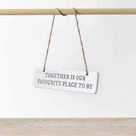 Celebrate love with our Together Is Our #1 Home Decor Hanging Sign. 