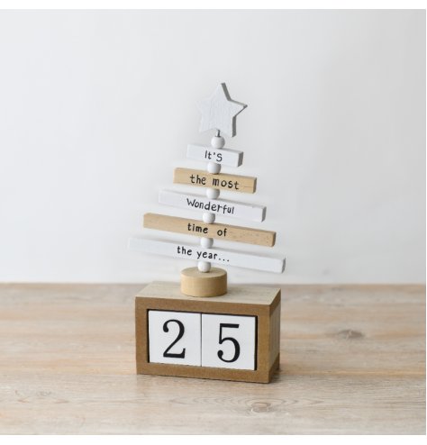 Enhance your festive decorations with our Pinewood Tree Countdown Block - a charming addition to your holiday decor!