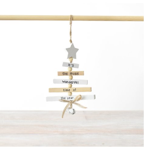 Wooden Tree Hanger W/ Jute Bow