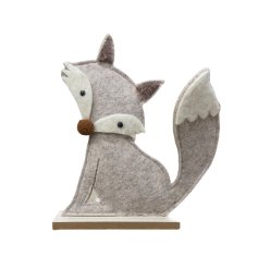 This simplistic fox made from felt details all of the neutrals making it a great item for most home decor styles.