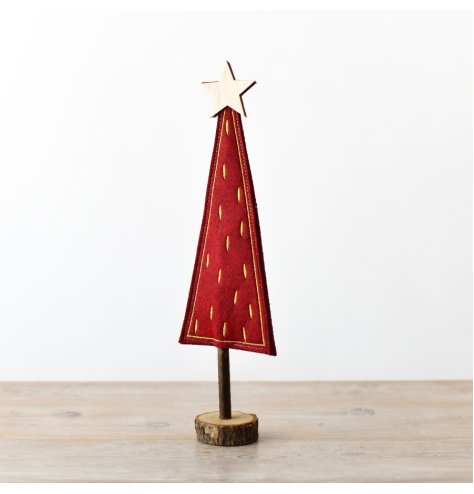 Red Felt Tree w/ Gold Details