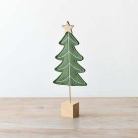 Green Felt Christmas Tree On Base, 29cm 