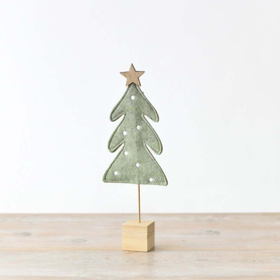 Felt Green Tree On Base, 28cm