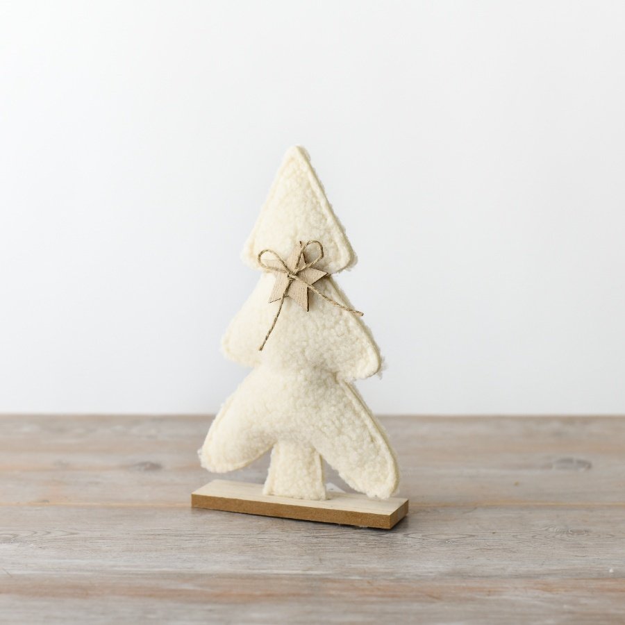 Sherpa Christmas Tree On Wood, 23cm