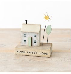 'Home Sweet Home' Wooden House w/ Sunflower