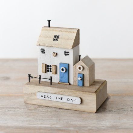 'Seas the Day' Coastal House 13.5cm
