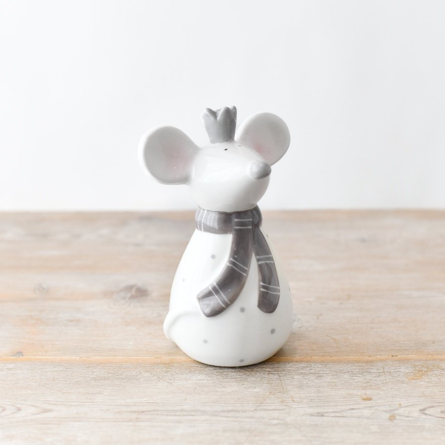 Ceramic Mouse w/ Grey Crown 