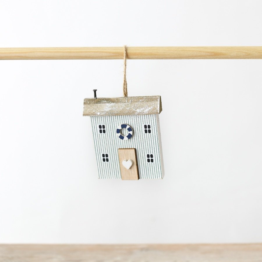 Mini Beach House Hanging Decoration, 9cm