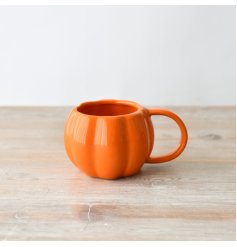 Glazed Pumpkin Mug - Orange, 14.5cm